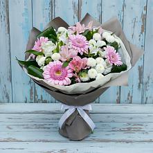 Букет цветов из:  Герберы, Альстромерии и Хризантемы #REPLACE_PRED# Демидове
