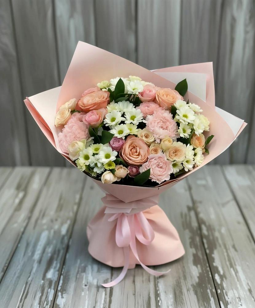 Букет цветов из: Гвоздики, Розы и Хризантемы в Демидове