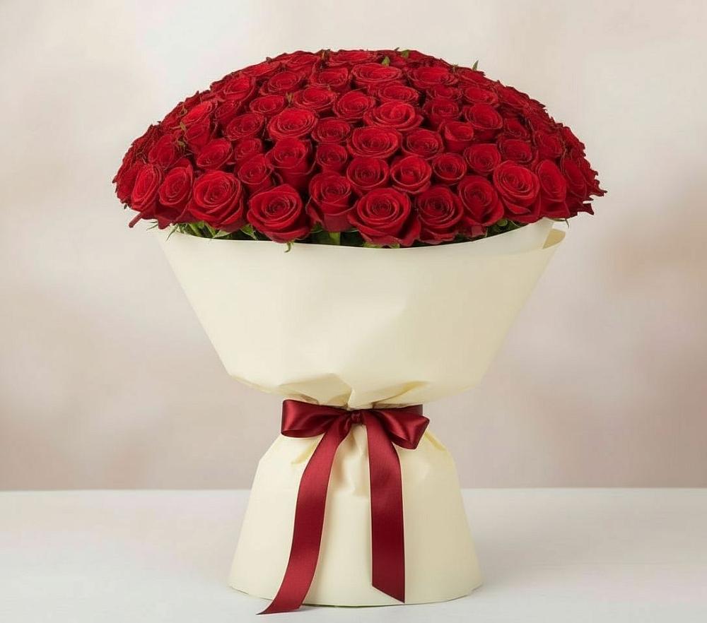 Букет 101 Красная роза Милано в Демидове