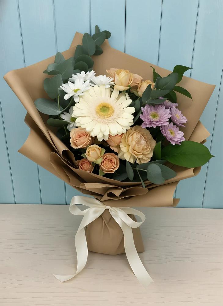 Букет цветов из: Герберы и Хризантемы в Демидове