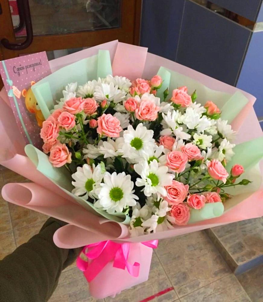 Букет цветов из: Розы и Хризантемы в Демидове