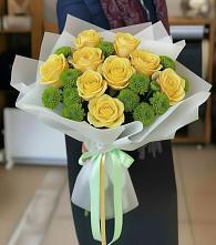 Букет цветов из:  Хризантемы и Розы в Демидове