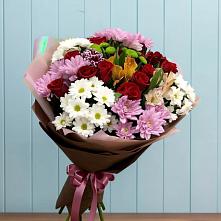Букет цветов из:  Розы, Хризантемы и Альстромерии в Демидове